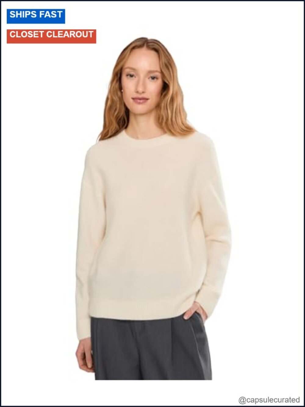 Boiled Cashmere Crew Neck Pullover Sweater